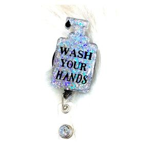 Wash your Hands Name badge Reel Retractable
